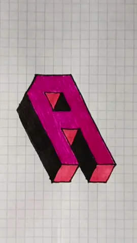 Letra A 3D #bookmarks #artist #dibujo #drawings #3d 