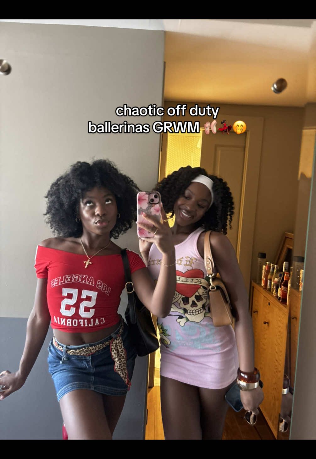 can you tell we were excited to be in LA?😭 @michaelacamille #ballerinas #grwm #makeup #tourlife #blackballerinas 