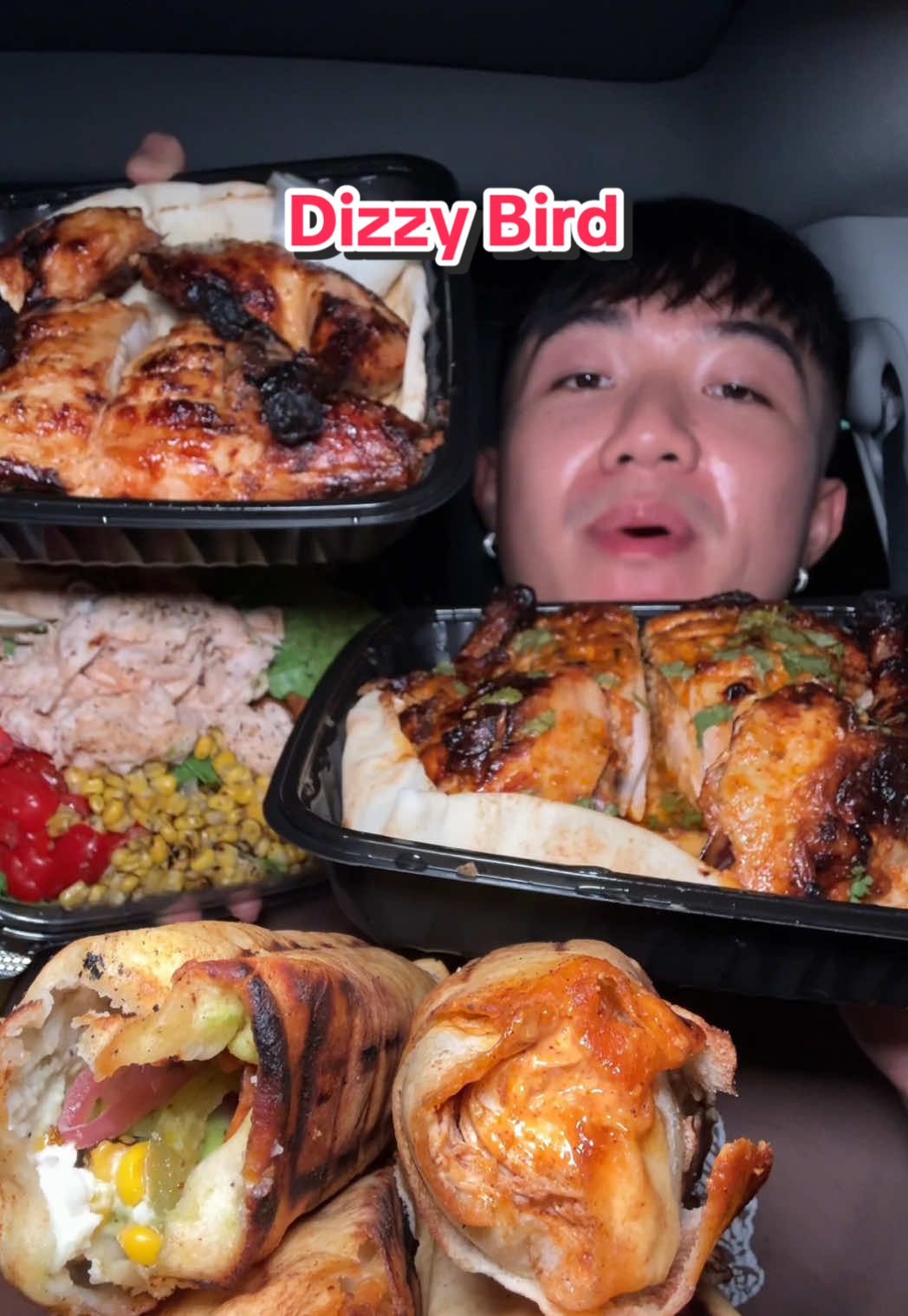 Trying some of the best Mediterranean rotisserie chicken and wraps a @Dizzy Bird  📍- Dizzy Bird | 920 Spectrum Dr, Irvine, CA 92618 #mukbang #viral #fyp #Foodie #losangeles #asmreating #unitedstates #fypシ゚viral #mediterraneanfood #rotisseriechicken #wraps #dlameats 