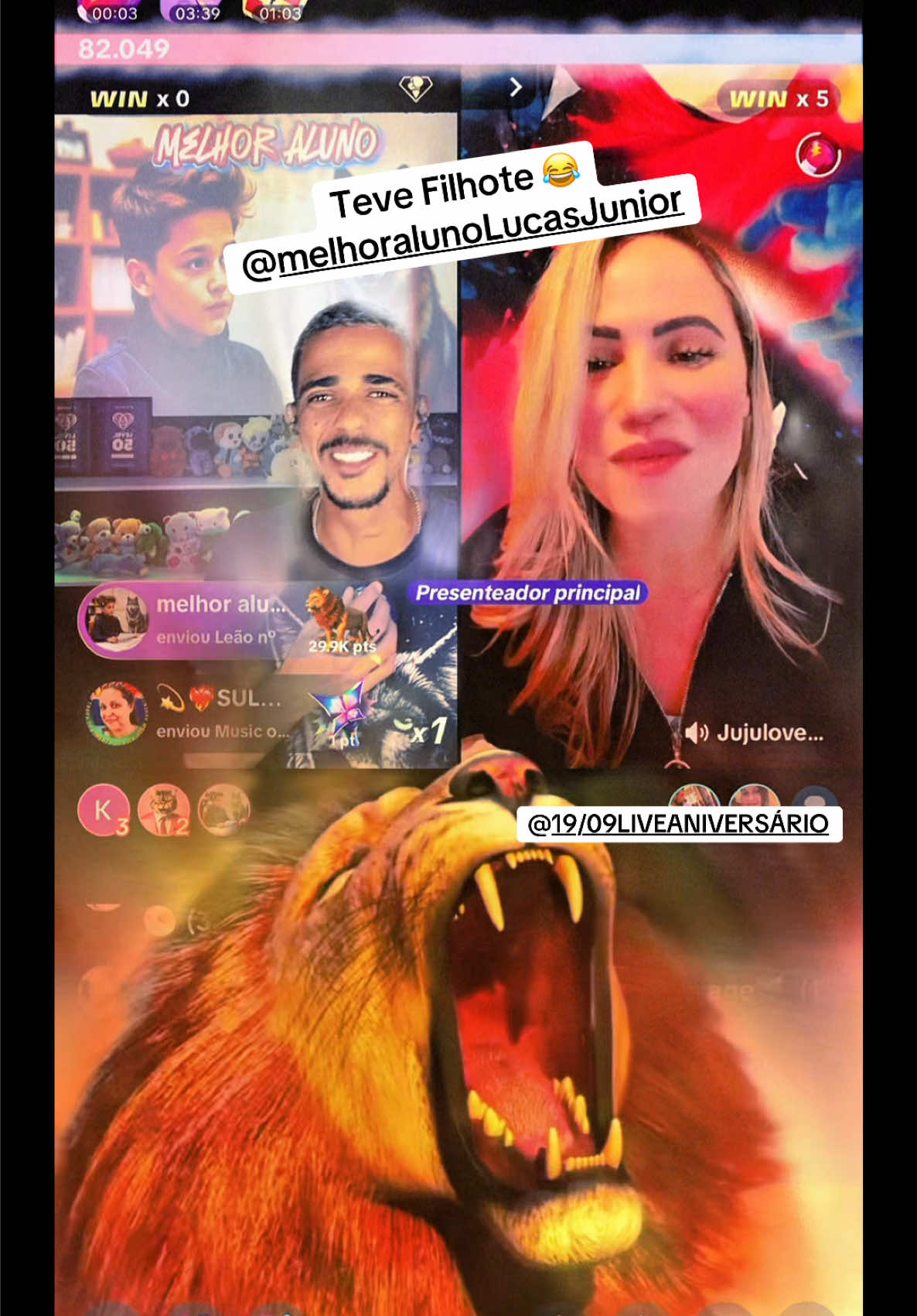 Teve Filhote 😂 @melhor alunoLucas Junior @19/09 LIVE ANIVERSÁRIO 