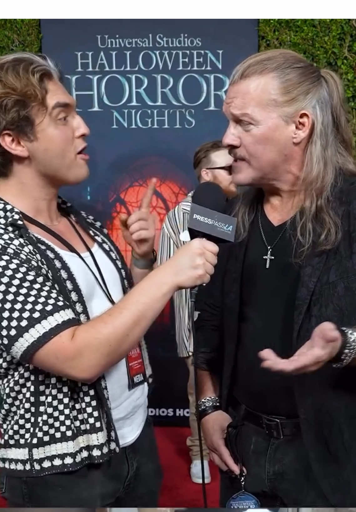 Credit: @Press Pass LA Talking Terrifier haunted house and more at the Terrifier Haunted House Hollywood premiere 🎙️ #terrifier #terrifierhauntedhouse #chrisjericho 