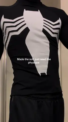 Pants aren't done, gotta make sure no one can see the ol webshooter #spidermansuit #symbiote #backinblack #bagman 