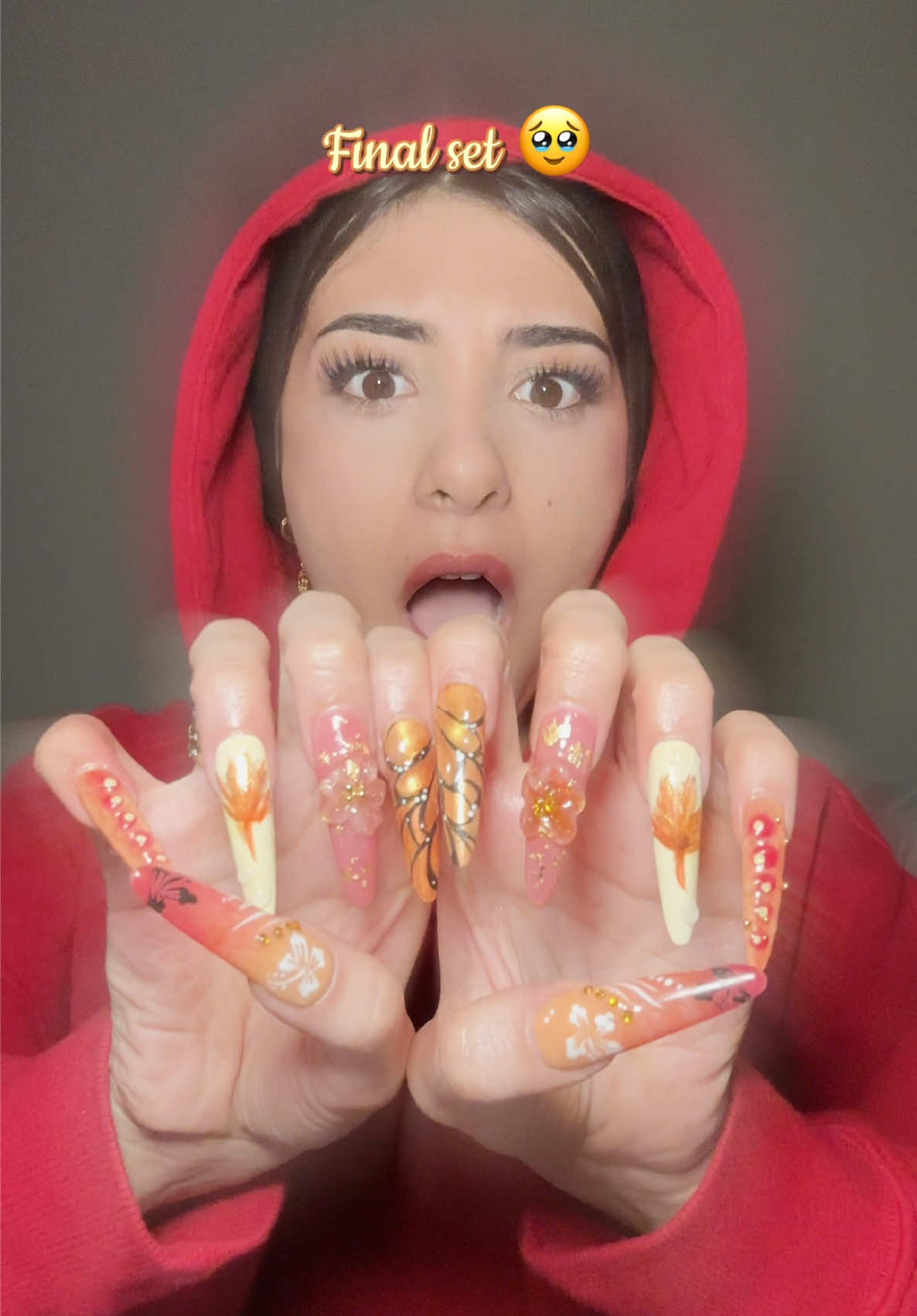 Replying to @Georgia Hormann final part of the xxl fall nail saga 🥹 #nails #longnails #beauty #girls 