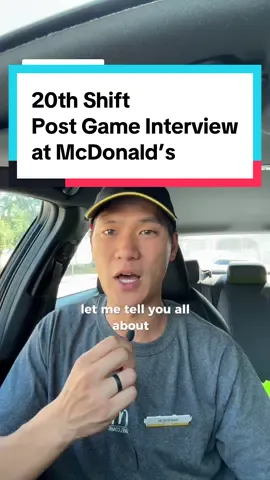 Replying to @Erps 20th Shift Post Game Interview at McDonald’s. I’m gonna miss you, @McDonald’s 💛❤️