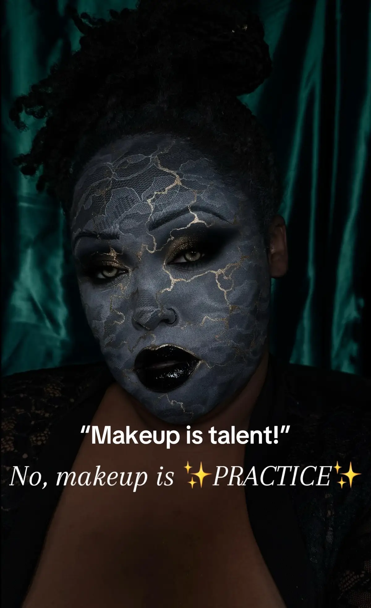 I’ve been doing my make up for over 14 years - professionally for about eight. Looking back on these pictures are sometimes physically painful lol, but it’s a testament to my drive, and my passion for make up. in 2018, there was a period of nine months where I did my make up every single day without fail. My skin was trashed, and my confidence suffered because of that, but I still kept going because I loved the challenge. I loved teaching myself new things and opening doors for myself that were previously closed. I had little to no access to high end makeup, the best cameras, the best equipment. For those 9 months i had 4 brushes to work with! But look what has come of it! You may not have 9 months to dedicate every day to something but if you want it, you will make as much time as you can for it! Don’t sell yourself short🖤 ##makeup##creativemakeup##makeupjourney##makeupartist##colorfulmakeup 