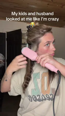 What’s your honest opinion on this hairstyle? My husband looked at me crazy, and my daughter said “it’s zig zagged” 😭🤣 #tymocrimper 