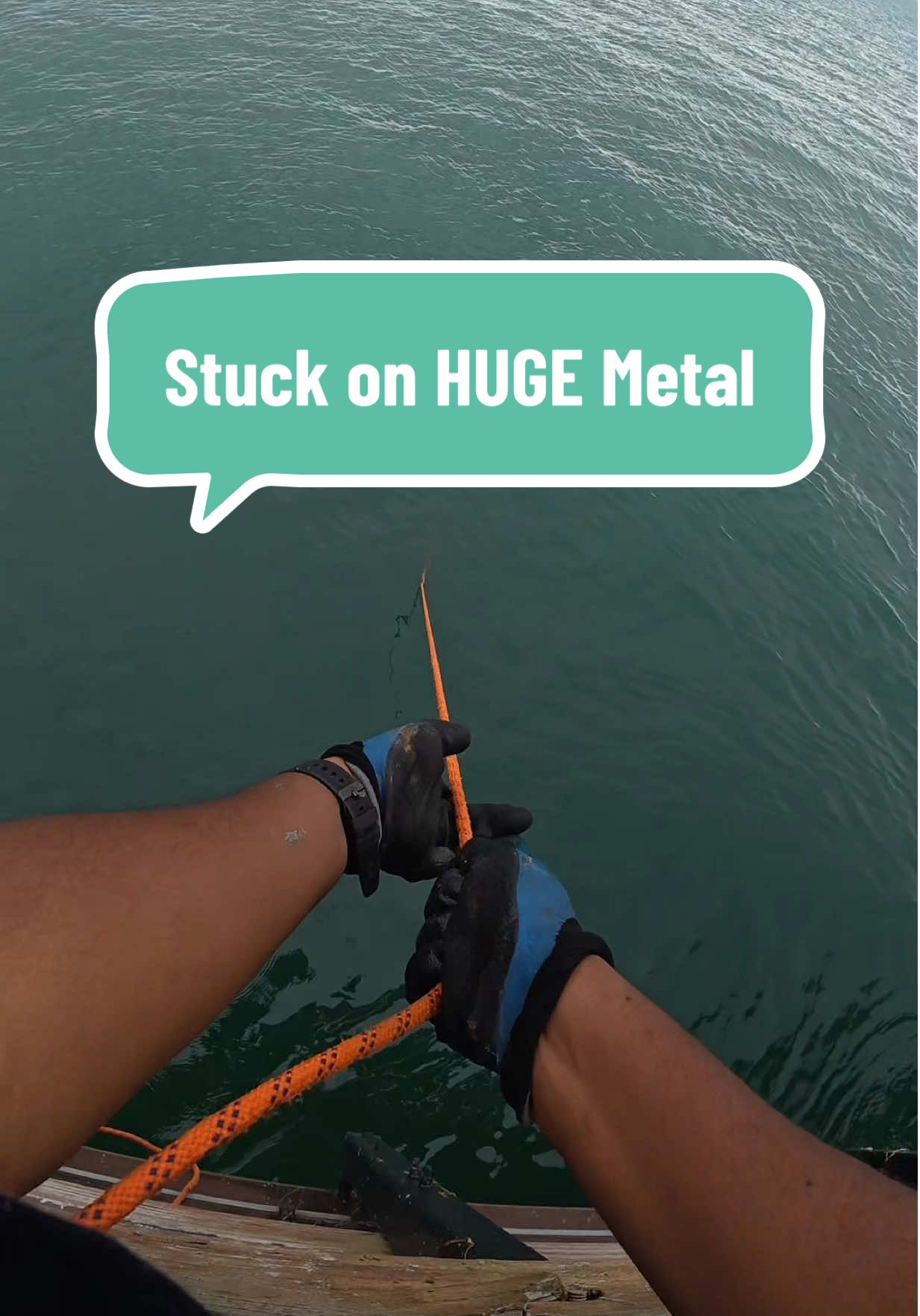 Stuck magnet fishing on something HUGE #magnetfishing #treasurehunting #outdooradventure #hiddenfinds #foryou