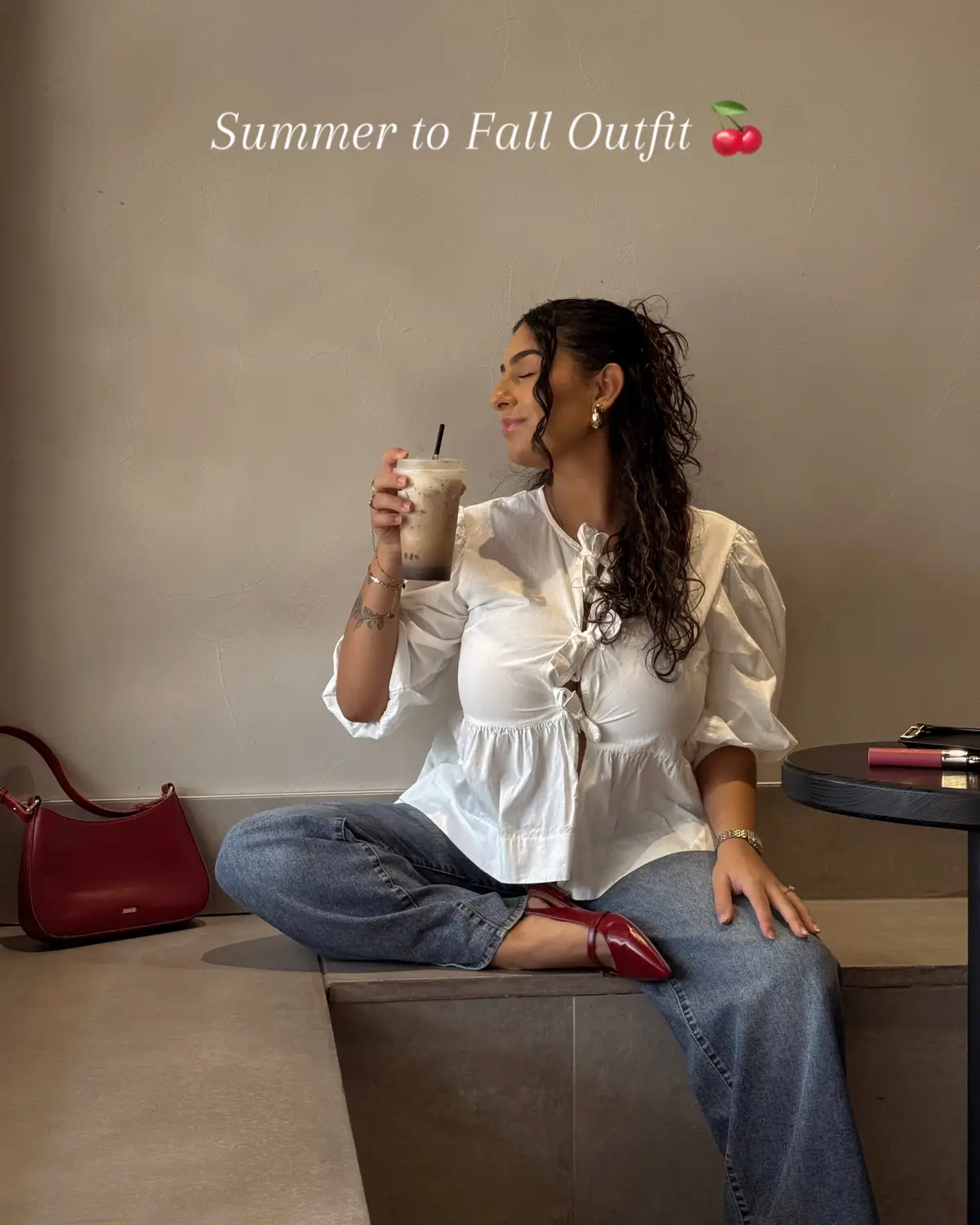 Summer is almost gone but the fall fits are already here! Red is forever a fall staple!! #momoutfit #summertofall #momfashion #pinterestaesthetic #postpartumjourney 
