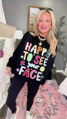The cutest sweatshirt EVER!!! Dopamine in a sweatshirt! Perfect for teachers and moms!!! #dopaminedressing #teacher #teacherfashion #teacherstyle #happy #positivity #teacheroutfit #teacherootd #momsoftiktok #momstyle 