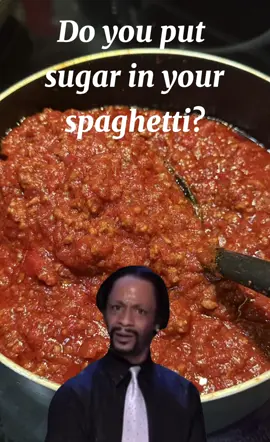 Ahhh the great debate whether sugar goes in spaghetti or not? Just a dash or two 😂!  #teamsugar #spaghetti #dinner #tuesdaynight #kattwilliamscomedy 