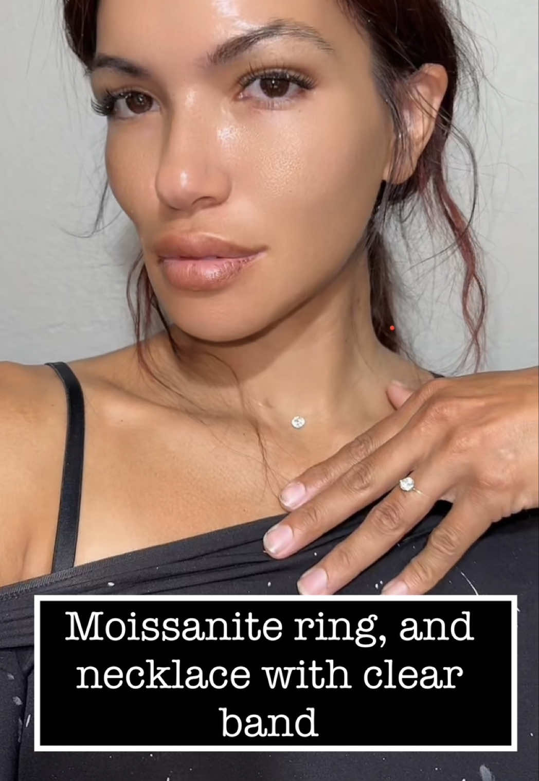 Sorry, I look a mess, but I was too excited to not show y’all… been tearing up rotten damaged flooring all day, lol but got home to my order and instantly perked up… I may not be super “girly girl” but I do love me some jewelry… for those of you that may have never seen me before I work in construction so I’m always looking this much of a hot mess lol sorry😬 #invisiblenecklace #jewelry #moissaniteap #buymoissanite 