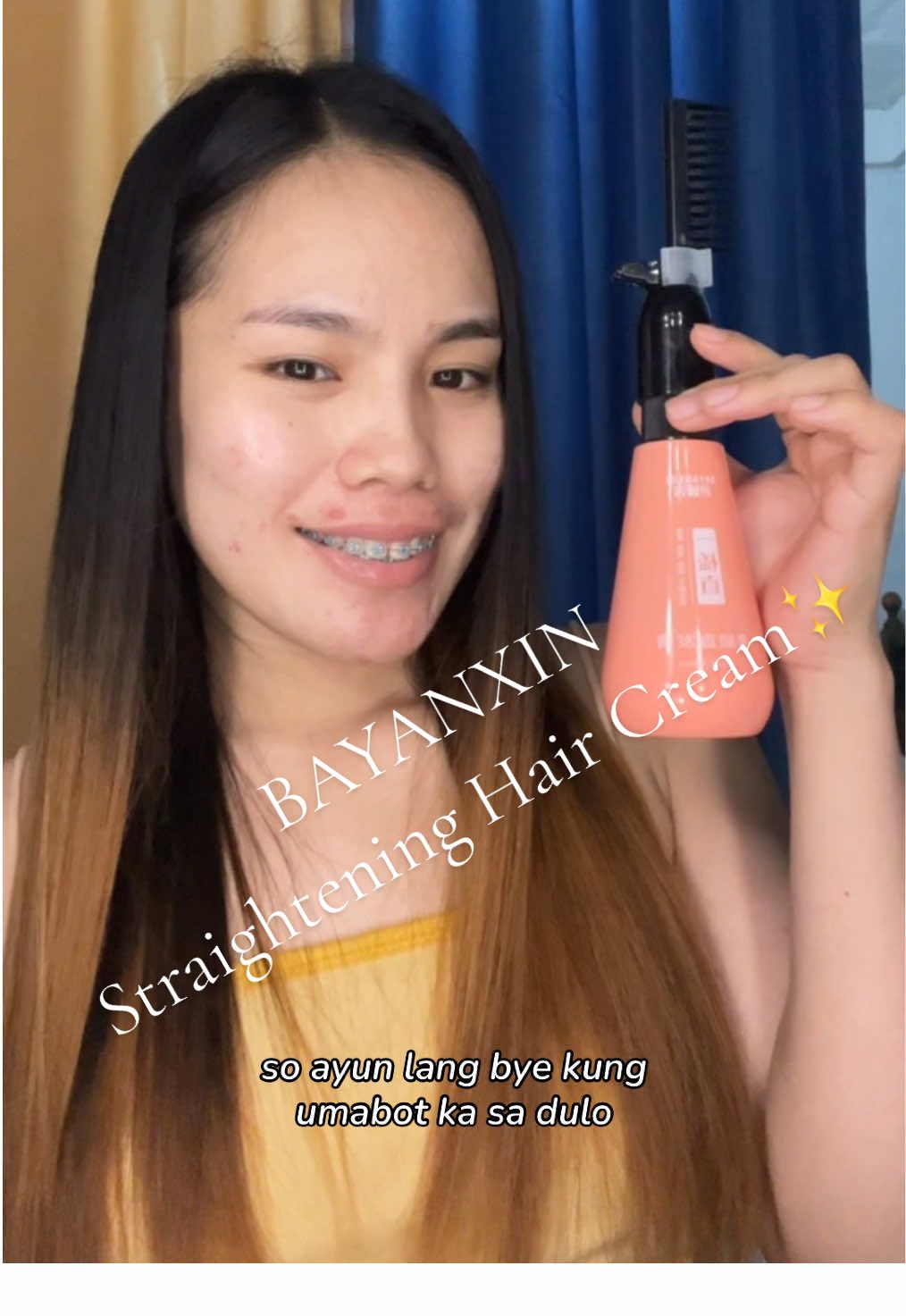 Ang bongga neto ang galing ng product na to.  #bayanxinhairstraightening #hairstraighteningcream 