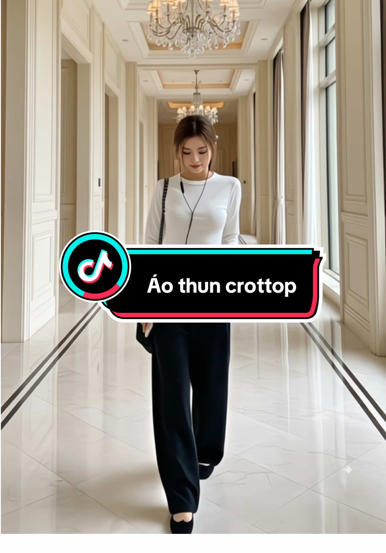 Áo thun dài tay croptop ôm body chất cotton mịn #xuhuong #thoitrangnu  #aothundaitay #aocroptop #macdepmoingay 