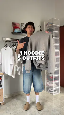 1 hoodie, 5 outfits 🚶‍♂️@Velour Garments  #fashiontiktok #streetwear #outfitideas #style #hoodie 