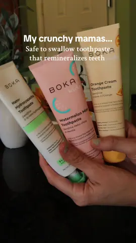 To all my crunch mamas, I have a flouride free toothpaste for you from Boka toothpaste!  Flouride free toothpaste | toothpaste for kids | safe to swallow toothpaste | natural toothpaste | Dental hygiene for kids #teeth #toothpaste #dentalhygiene #crunchymom #tiktokshoprestock 