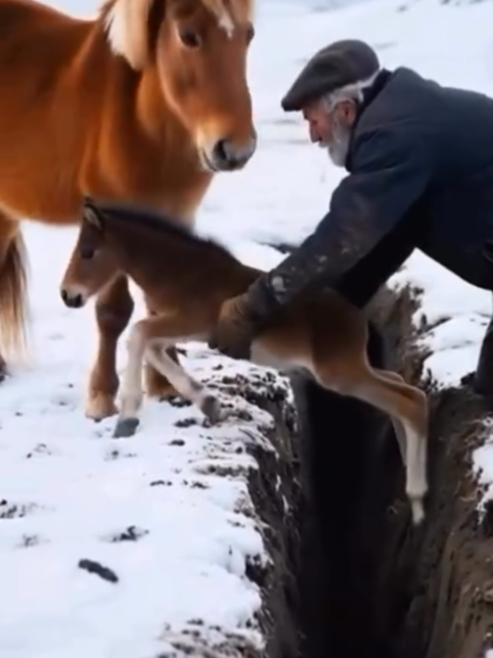 o cavalo pedindo para ele ir parar o carro e salva o cavalinho 