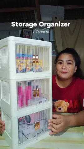 Halos same lang ng price sa nauna kong nabili pero 3 layer na to✨ #aestheticorganizer #storageorganizer #makeuporganizer #storagebox #stationeryorganizer 