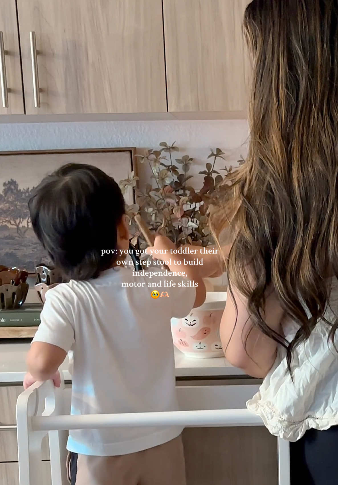 my toddler is almost 20 months and he loves being with me in the kitchen! this step stool is so helpful, he loves it so much 🥹 I’ve been baking more and he loves helping me stir all the ingredients together 🫶🏻 - #ttshop #toddlerlife #ttshopfinds #toddlermom #sahmlife 