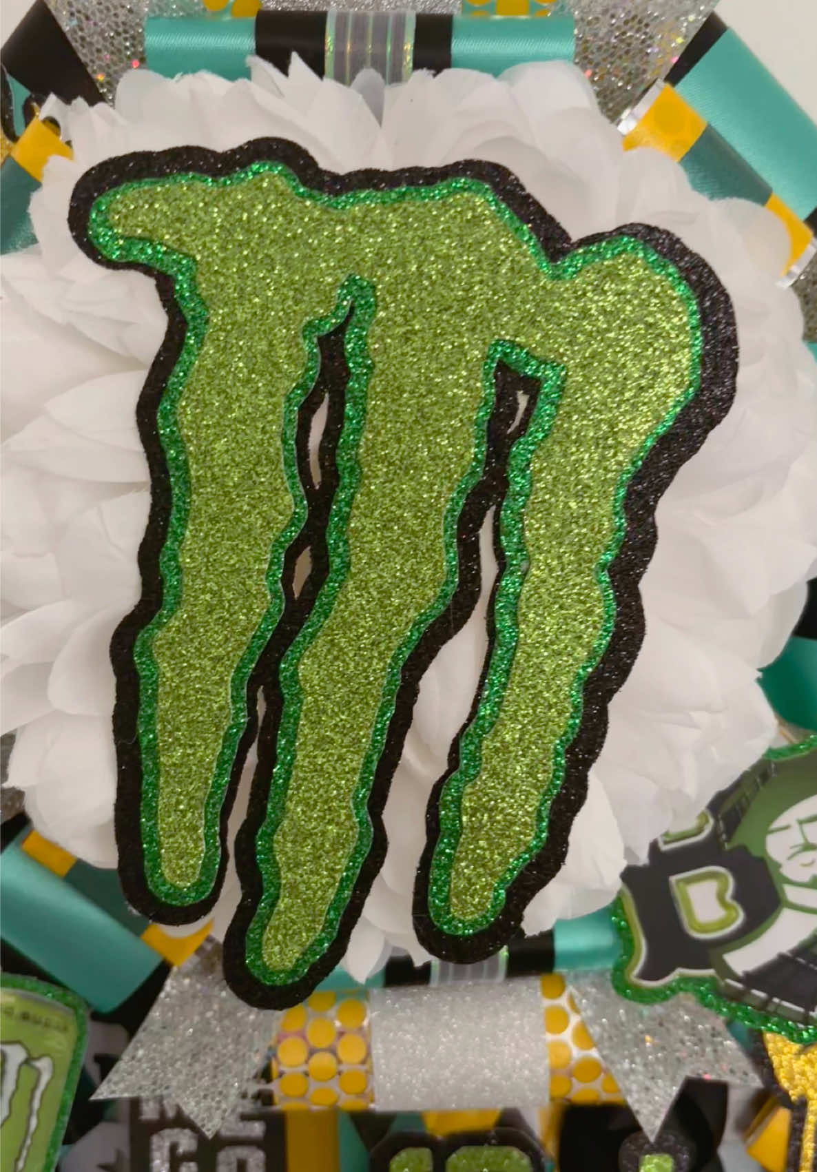 A monster mum for Homecoming!  #monsterenergy #homecomingmumsandgarters #viral #texastraditions #mumsoftiktok 