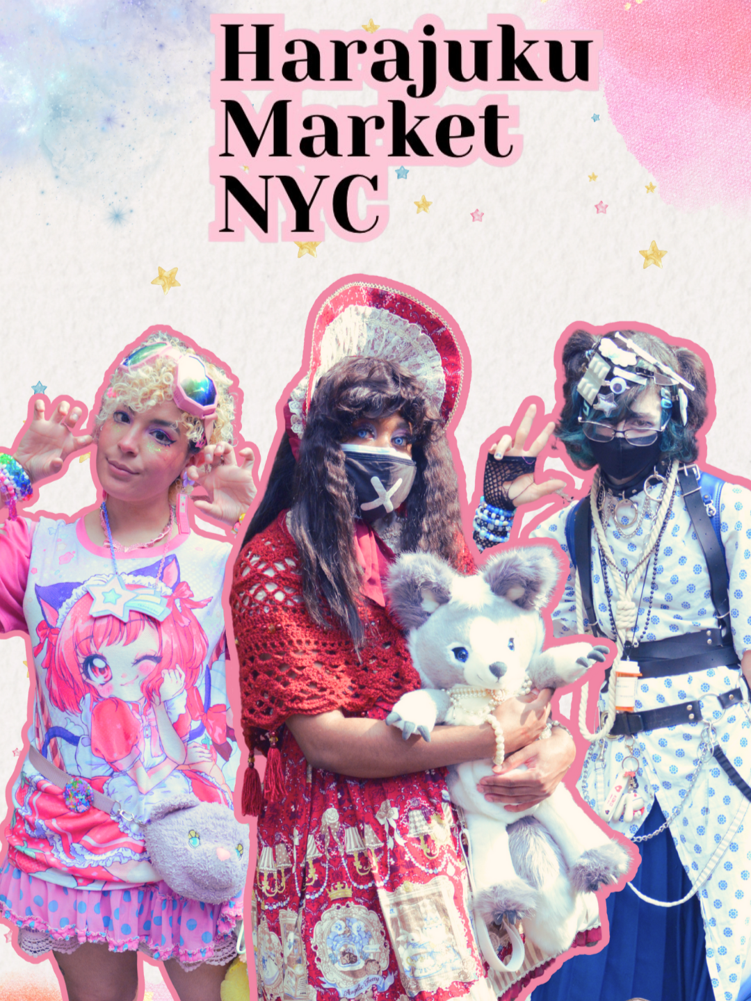 🎀💕 Fit check time! Here’s how NYC J-fashion lovers dressed up for the Harajuku Market 🌸 From kawaii coords to street style vibes, get your outfit inspo right here 🌟 Interviewee’s IGs: 1st Guest: @Roma_no_roman 2nd Guest: @this_is_rei_382 3rd Guest: @mori.oreo  #menhara#decora#kawaiifashion#lolitafashion#eglcommunity#harajukufashion#kawaii#nycfashion#nyc
