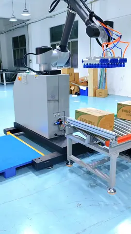 Có thể tùy chỉnh quy trình xếp pallet tự động, xếp pallet đơn hoặc đôi theo yêu cầu! #collaborativepalletizer #palletizer #robotpalletizer 