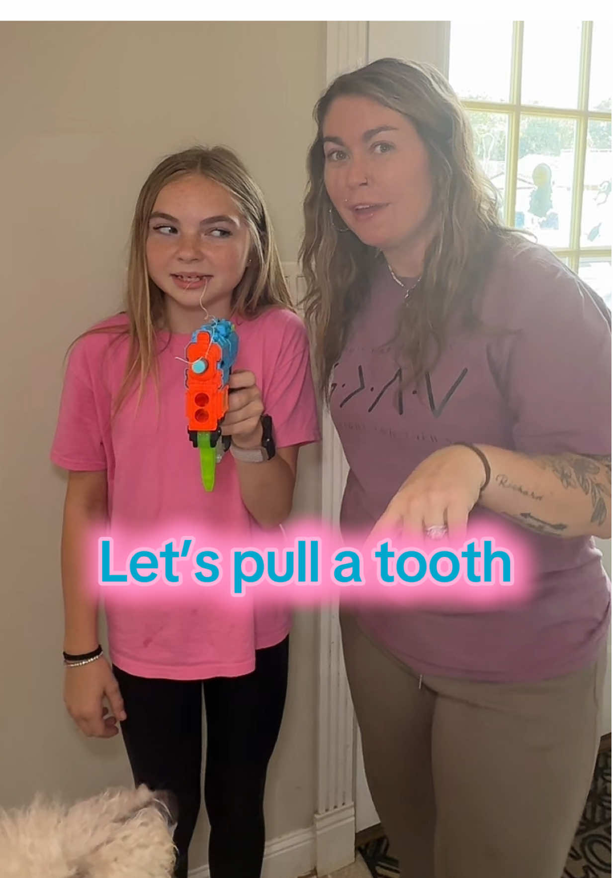 No children were harmed in the making of this video! This was her idea and the second tooth she’s lost using the door method! 😂  #toothfairy #kids #momlife 