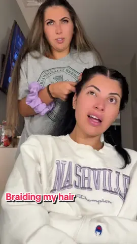 My sisters braiding my hair for surgery🙃 #sister #sisters #fyp 