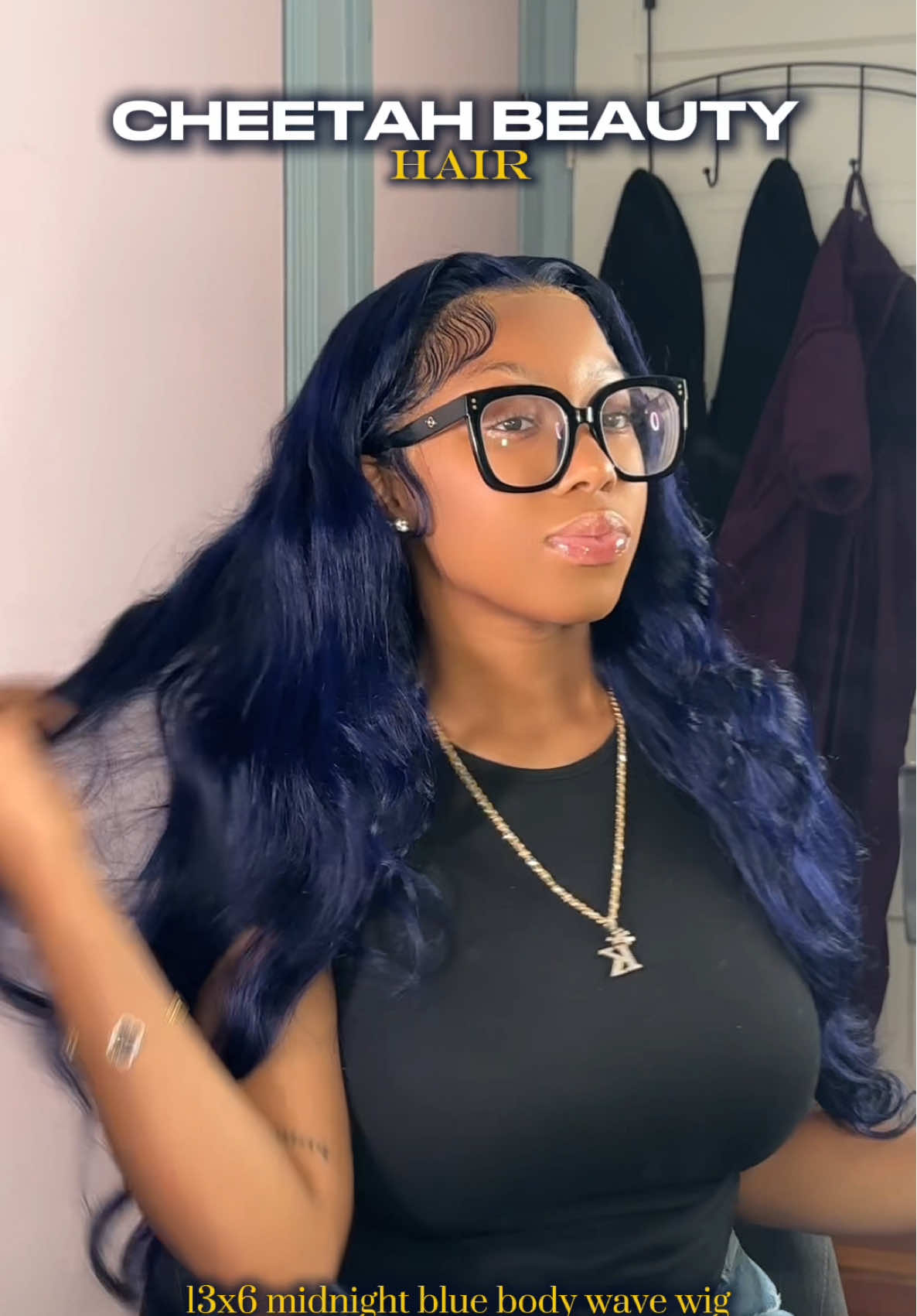 midnight blueeeee 🫣🫐 hair from @CheetahBeautyHair $169 for 26 inches AMD it’s 13x6 🤏🏽 #cheetahbeautyhair #wiginfluencer #midnightbluehair #wigtok 