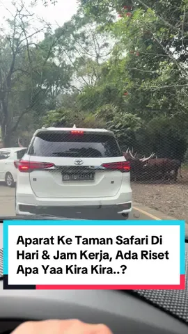Mungkin Lagi Memantau Kudanil Kawin🫠. Mungkin kalo mau liburan jangan pake plat dinas atuh pak, dan jangan di Hari Kerja juga🙏🏻.              Detail : Taman Safari (17/07/2025)#revolusi #dpr #polisi #pejabatviral 
