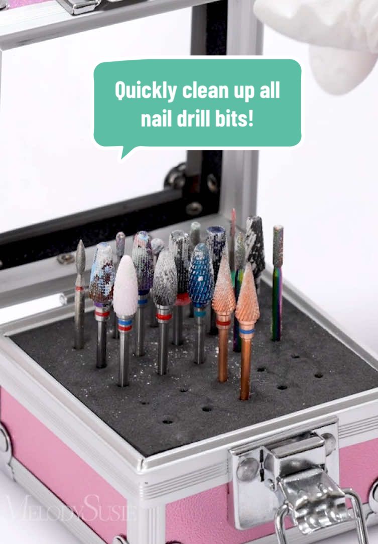 Quickly clean up all nail drill bits! You must try our Ultrasonic Cleaner Machine! 👉Click my shop to get this tool! #melodysusie #FallFreshness #nailtools #nailtech #naildrillbits 
