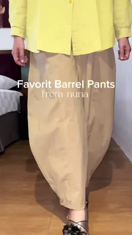 Barrel pants dari @nuna.ind  emang favorit banget, sering-sering cek stok yah.. karena rebutan terus nih. Sekali restok langsung habis 🔥🔥🔥 #barrel #nuna #outfitideas #celanawanita #jumbosize 