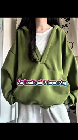Áo hoodie cổ V form rộng #outfit #thoitrang #salegiuathang #aohoodie #aohoodieformrong 