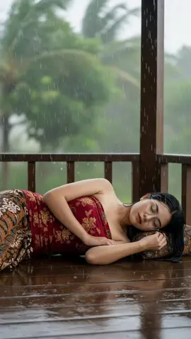 tidur dibawah hujan #rainsounds #rainlullaby #cozyrain #ai 