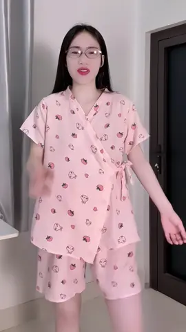 Bộ ngủ KIMONO tay ngắn chất đũi mềm mát   #setdongu #dongukimono #pizama #dobomacnha #xuhuong 