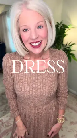 🔥👗【S-XL】2025 Autumn Women's Soft Ribbed Square Neck Dress | Lantern Sleeves for Timeless Autumnal Elegance!🍁