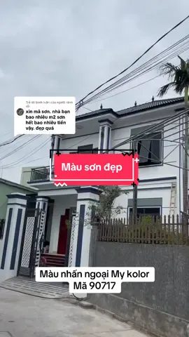 Trả lời @người rãnh rổi nhà em dùng màu trắng xứ . Nhấn xanh . 90717 nha các bác. Ánh màu vàng nhìn sáng và sang lm nha#nhamoi #mauson #deconhadep #xâykenhtiktok #xaynha 