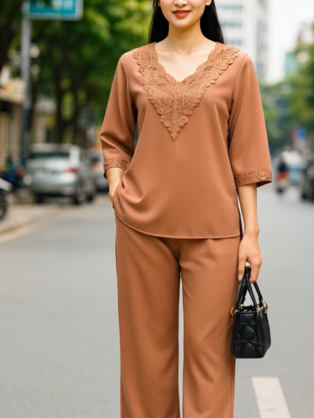 Mẫu bộ phối cổ ren tinh tế sang trọng #setbonu #bonu #thoitrangtrungnien #bodotangme