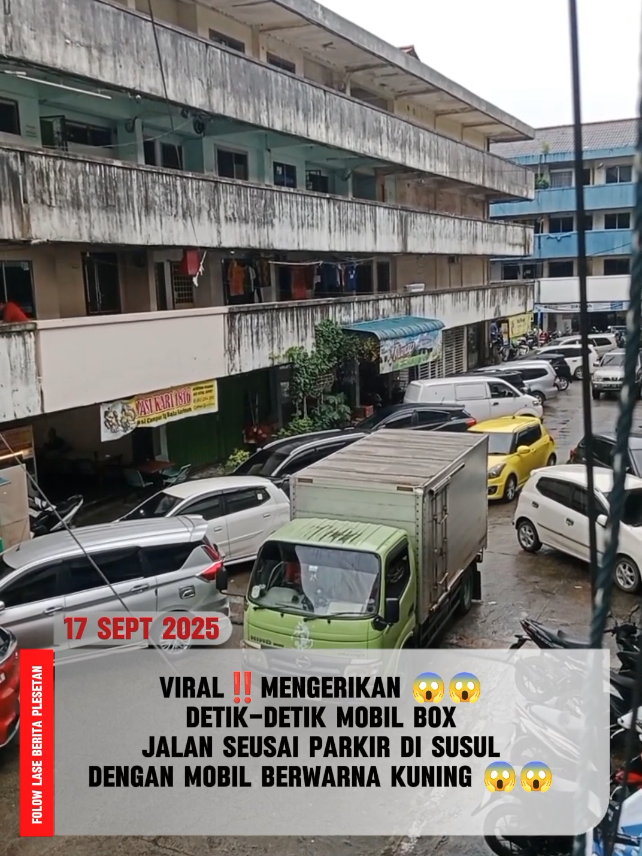 HEBOH DI SOSMED‼️ detik detik. mobil box jalan seusai parkir dan di susul dengan mobil kuning 😱 #fypシ゚viral 