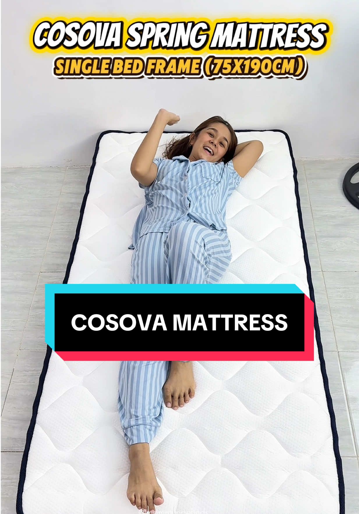 perfect din itong single frame spring mattress na to from @COSOVA sa mga students! #bedroomdecor #bed #cosovaspringmattress #springmattress #memoryfoammattress 