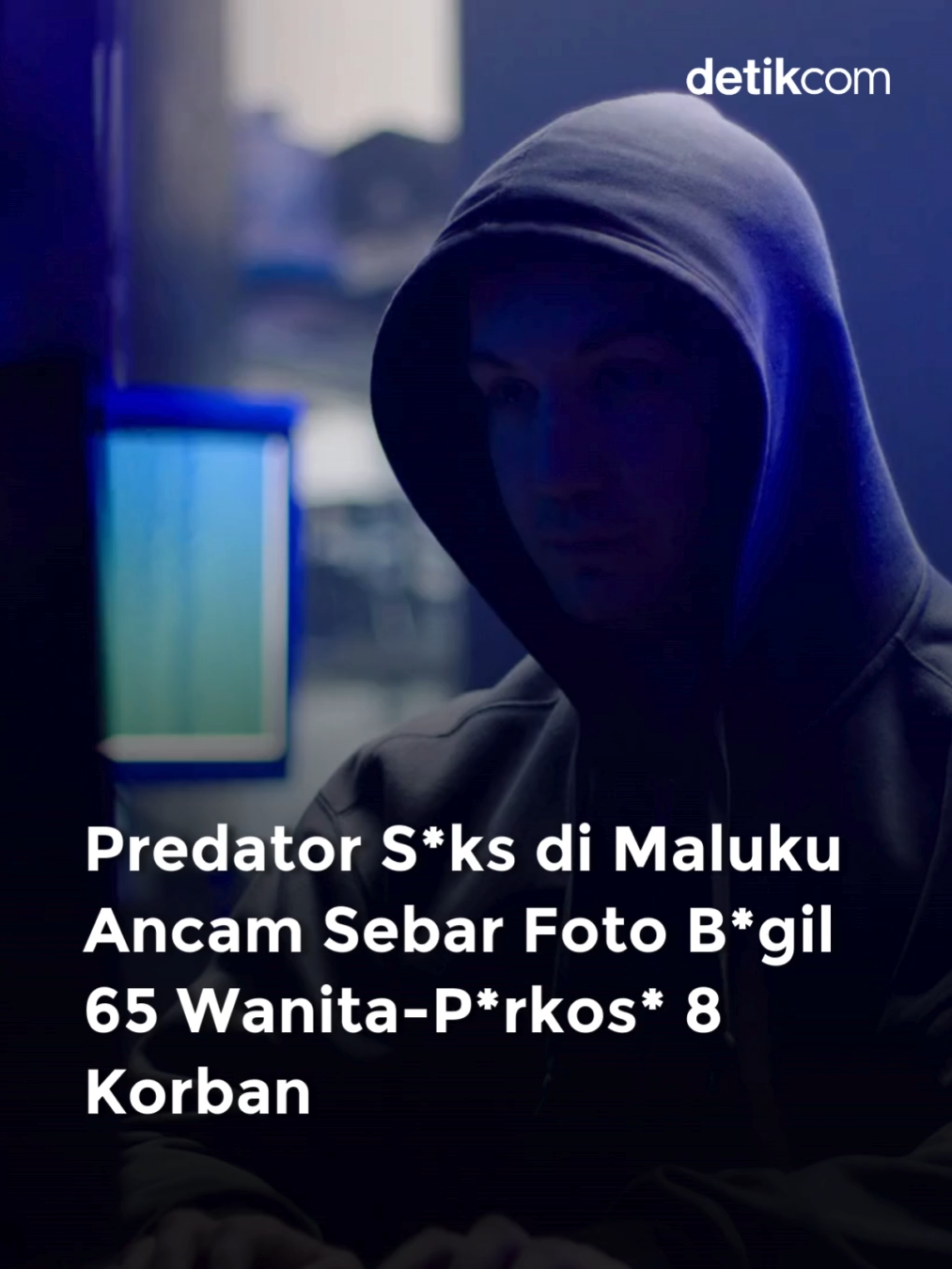 Pria berinisial KT di Maluku ditangkap polisi. Dia diduga mengancam menyebarkan foto 65 wanita tanpa busana yang baru dikenalnya melalui media sosial dan telah memperkosa delapan orang di antaranya. 