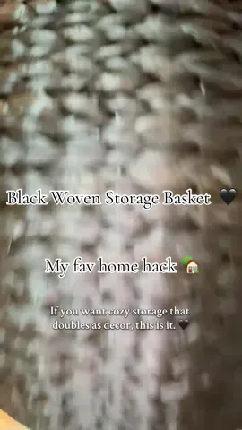 Unboxing my new black woven storage basket 🖤 I love these so much I actually own them in five colors. They’re perfect for hiding blankets, toys, laundry, or clutter while still looking aesthetic. Cozy, functional, and affordable = my kind of home hack 🏡✨ #wovenbasket #storagehacks #homedecorfinds #tiktokshop #homeorganization 