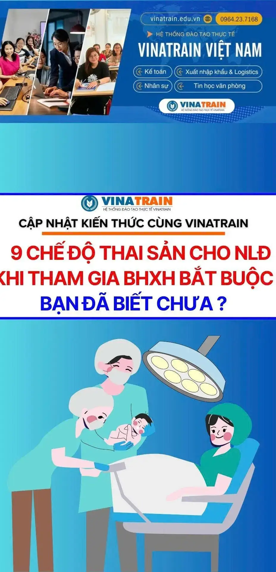 khi tham gia BhXH, có rất nhiều trường hợp NLĐ được hưởng chế độ thai sản. Hãy lưu về để đảm bảo quyền lợi của mình nhé #baohiemxahoi #chedothaisan #chedothaisanchonam #khoahocbaohiemxahoi #vinatrainvietnam 