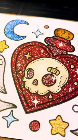 ✨ glitter effect timelapse ✨  SPOOKY CUTIES by @Coco Wyo Official  Don’t be shocked if it takes a BUNCH of dots and patience. ♥️ it’s all worth it in the end! #ohuhu #glitter #coloring #cocowyo #fyp