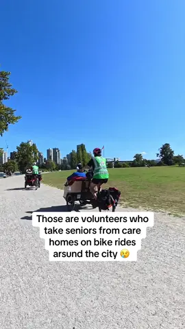 Okay fine make me cry 😭  This is @Cycling Without Age  An organization where volunteers take seniors on cycling trips around our beautiful city ❤️  #cycling #Love #vancouver #happy #bikeride 