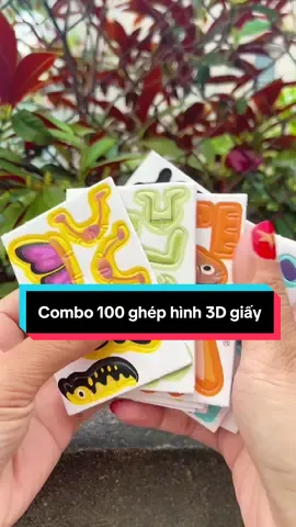 Combo 100 bộ ghép hình 3D giấy cho bé, bé chơi thích lắm luôn. #boghephinh3d #dochoighephinh #boghephinhchobe #dochoichobe #xuhuong 