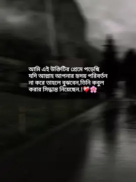 আমি এই উক্তিটির প্রেমে পড়েছি.! যদি আল্লাহ আপনার হৃদয় পরিবর্তন না করে তাহলে বুঝবেন তিনি কবুল করার সিদ্ধান্ত নিয়েছেন.! ❤️‍🩹🌸 #foruyou #foryoupageofficial #capcut #unfrezzmyaccount 