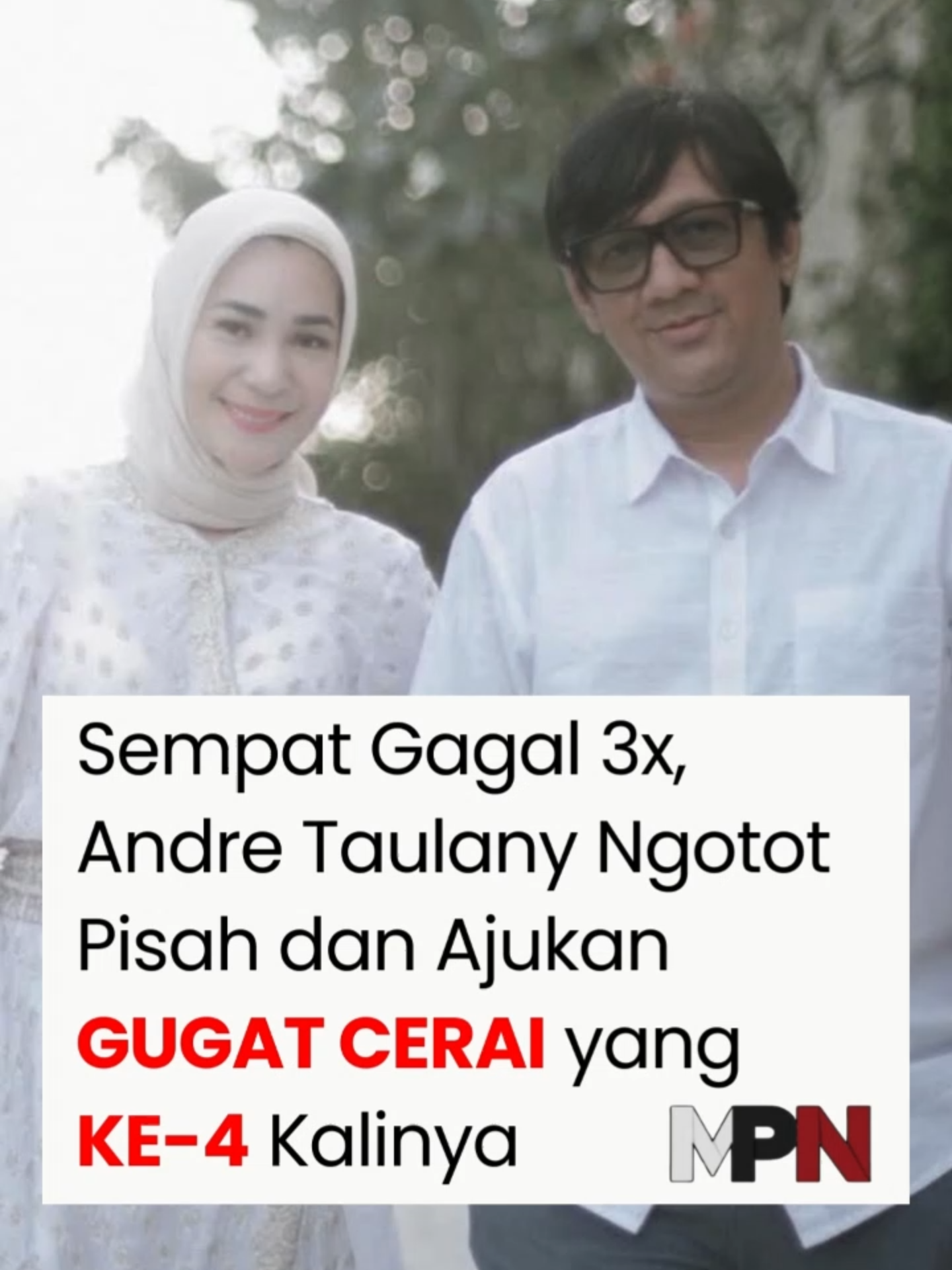 Meski sempat gagal 3x, Andre Taulany tak pantang menyerah, ia tetap kembali ajukan gugat cerai yang ke-4 kalinya. Permohonan kali ini diajukan ke Pengadilan Agama Jakarta Selatan, setelah sebelumnya tiga kali ditolak oleh Pengadilan Agama Tigaraksa #andretaulany #cerai