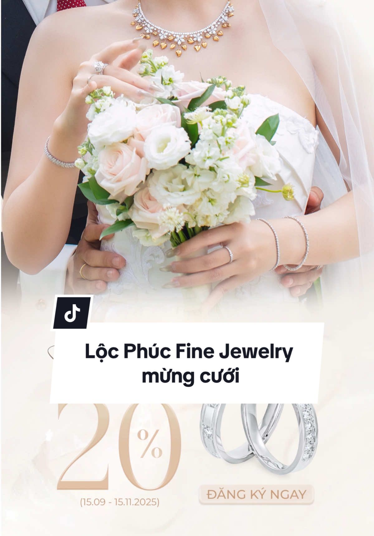 Biến ngày trọng đại trở nên rực rỡ hơn với những thiết kế trang sức cưới tinh xảo và đẳng cấp. Lộc Phúc Fine Jewelry gửi trọn lời chúc mừng hạnh phúc đến bạn. #LocPhucFineJewelry #TrangsucLocPhuc #xuhuong #trangsuc #nhancuoi 