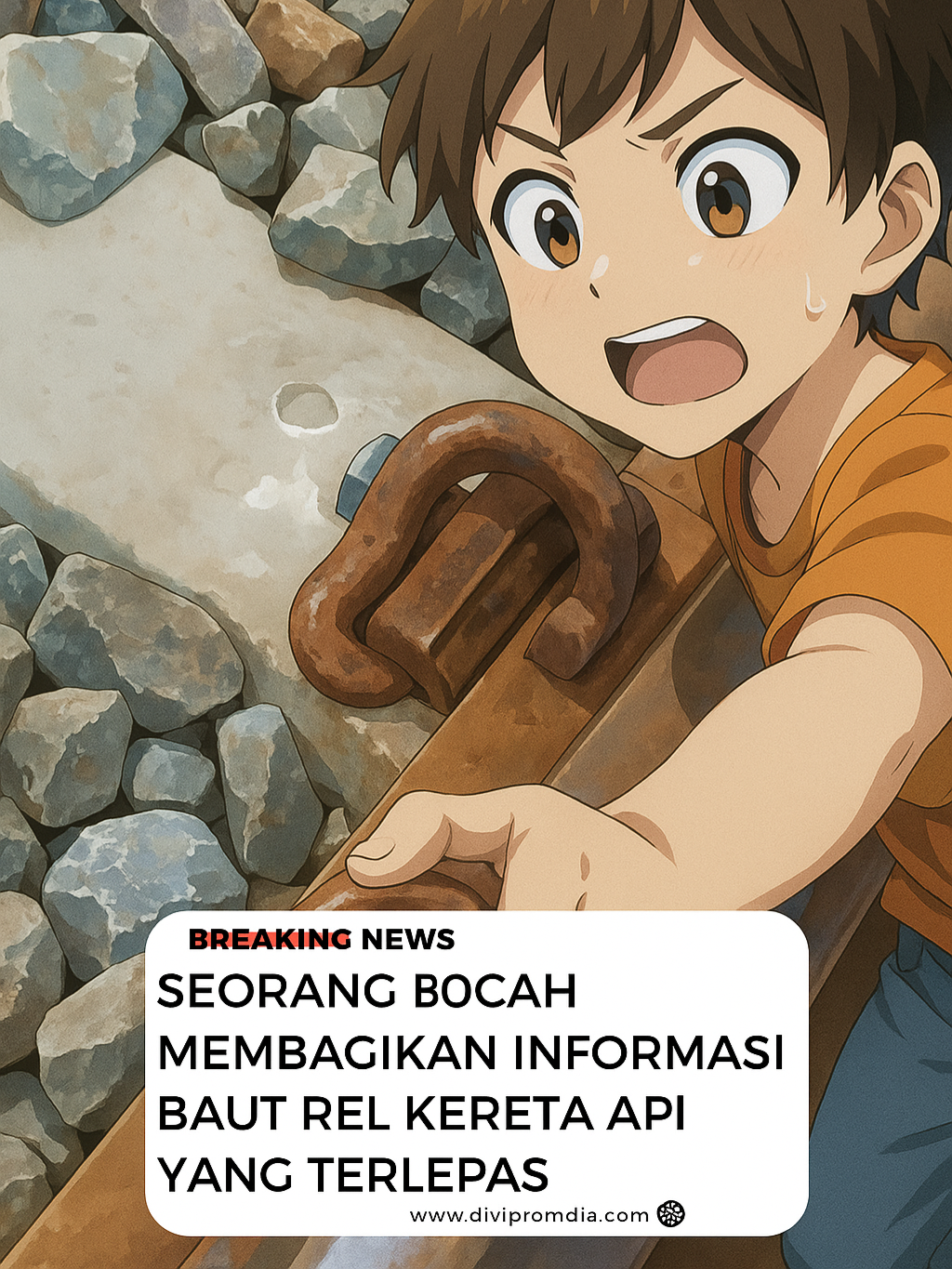 Sebuah video viral memperlihatkan seorang bocah yang membagikan informasi terkait baut rel kereta api yang terlepas di sebuah pelintasan. Dalam video tersebut, sang bocah menunjukkan kondisi baut yang lepas dan memperingatkan potensi bahaya yang ditimbulkan. Aksi sigap sang bocah menuai pujian dari warganet karena kepeduliannya terhadap keselamatan publik. KAI juga mengapresiasi laporan masyarakat sebagai bentuk partisipasi aktif dalam menjaga infrastruktur perkeretaapian. Sumber: gibran_romadhon #relkeretaapi #kai