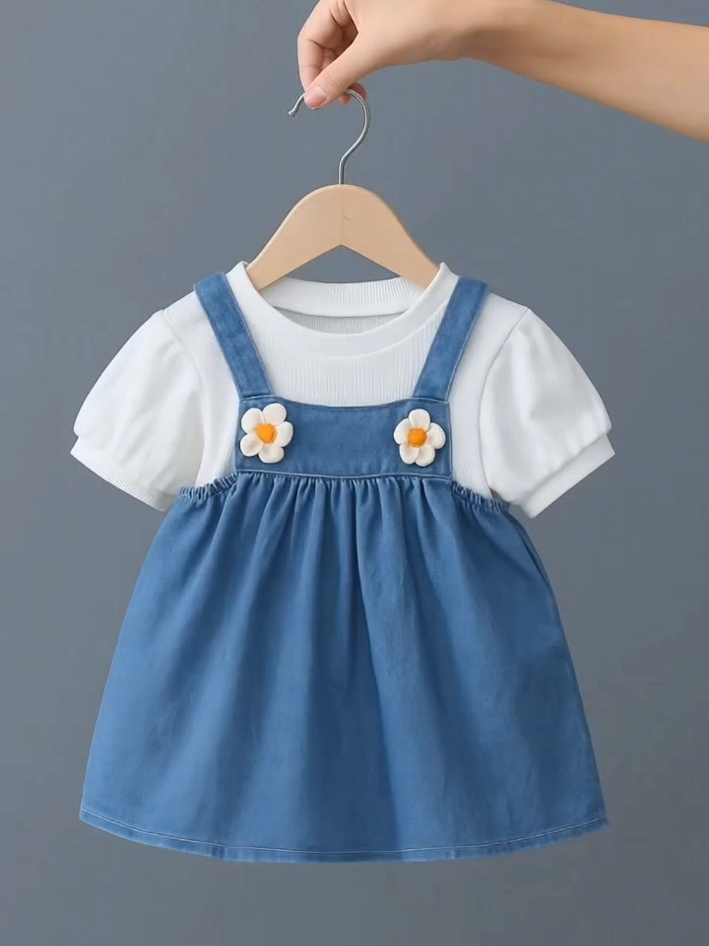 Dress Jeans Anak Perempuan 1-7 Tahun, Setelan Dress Anak Korean Style #outfitanak #dressanak #koreanstyle #belilokal #bikids 
